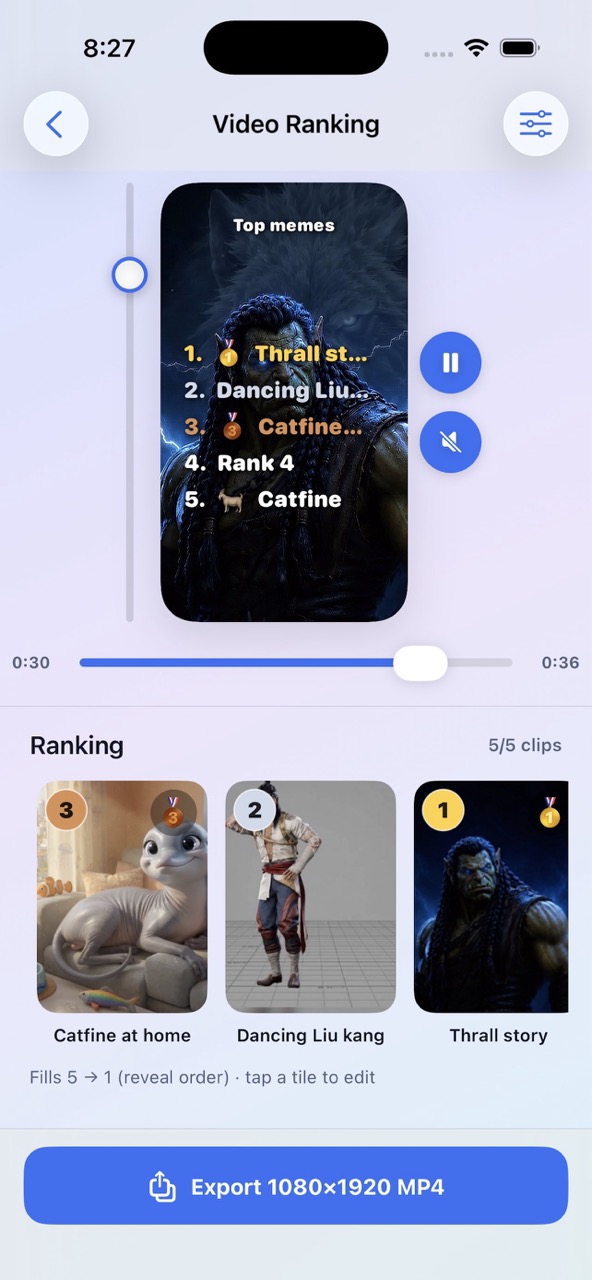 Countdown leaderboard